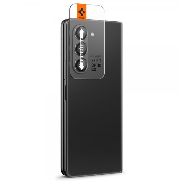 Spigen Samsung Galaxy Z Fold 5 kameransuojus GLAS.tR EZ Fit Optik Pro 2-pakkaus Musta