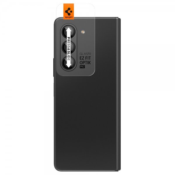 Spigen Samsung Galaxy Z Fold 5 kameransuojus GLAS.tR EZ Fit Optik Pro 2-pakkaus Musta
