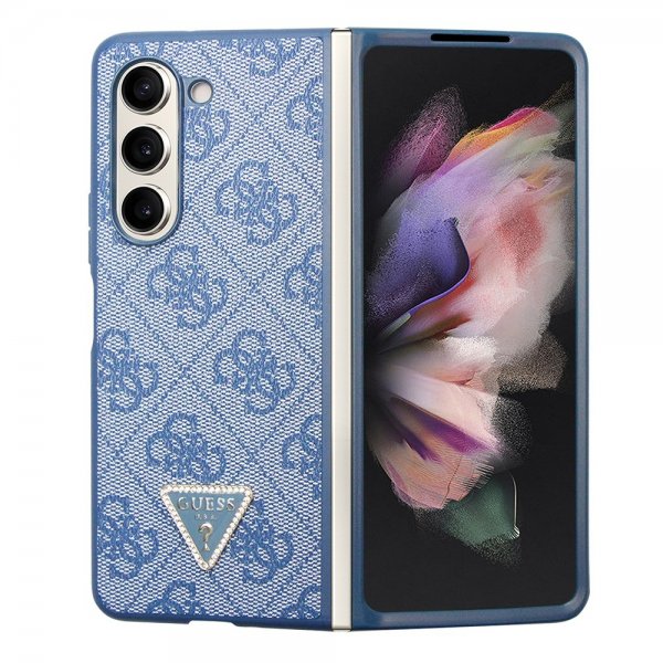 Guess Samsung Galaxy Z Fold 5 -kuori 4G Metal Triangle Strass sininen