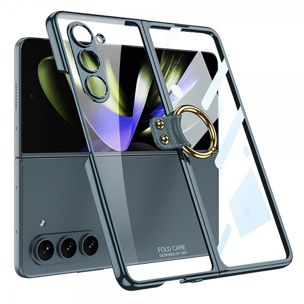 GKK Samsung Galaxy Z Fold 5 -kuori, sormuspidike, vihreä