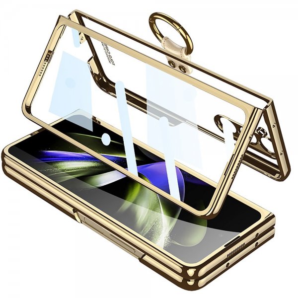 GKK Samsung Galaxy Z Fold 5 -kuori sormuspidikkeellä, kulta