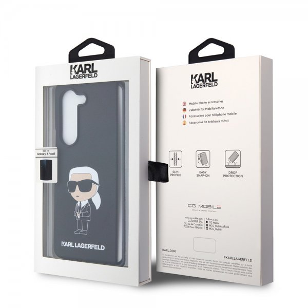Karl Lagerfeld Samsung Galaxy Z Fold 5 Suojakuori Ikonik Metal Pin Musta