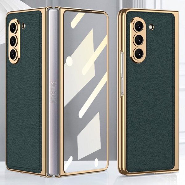 GKK Samsung Galaxy Z Fold 5 -kuori pinnoitetulla reunalla, vihreä