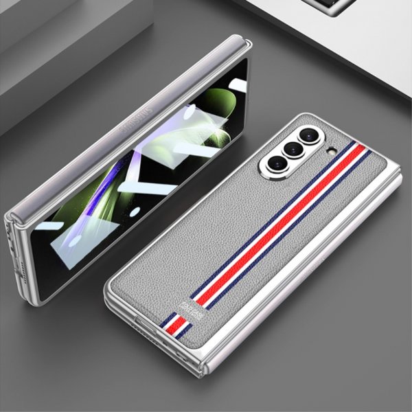 GKK Samsung Galaxy Z Fold 5 -kuori Stripe, valkoinen