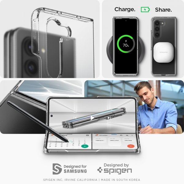 Spigen Samsung Galaxy Z Fold 5 -kuori, Ultra Hybrid Crystal Clear