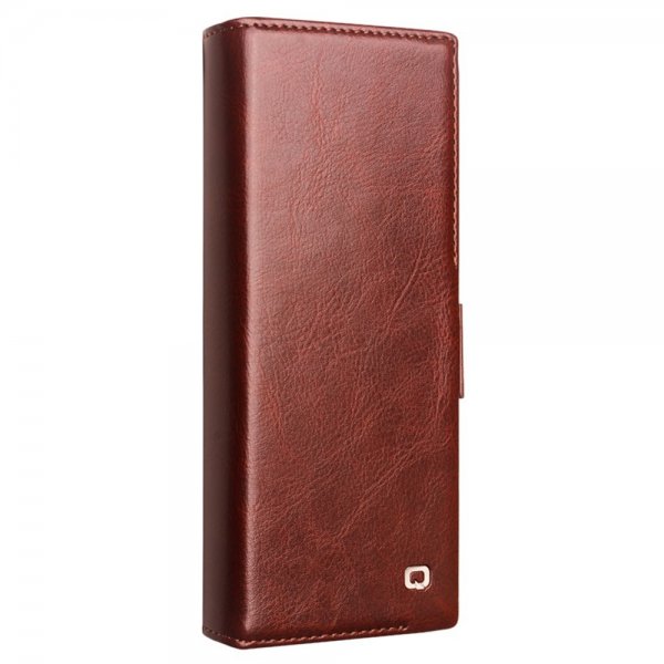 Qialino Samsung Galaxy Z Fold 6 -kotelo, aitoa nahkaa, ruskea