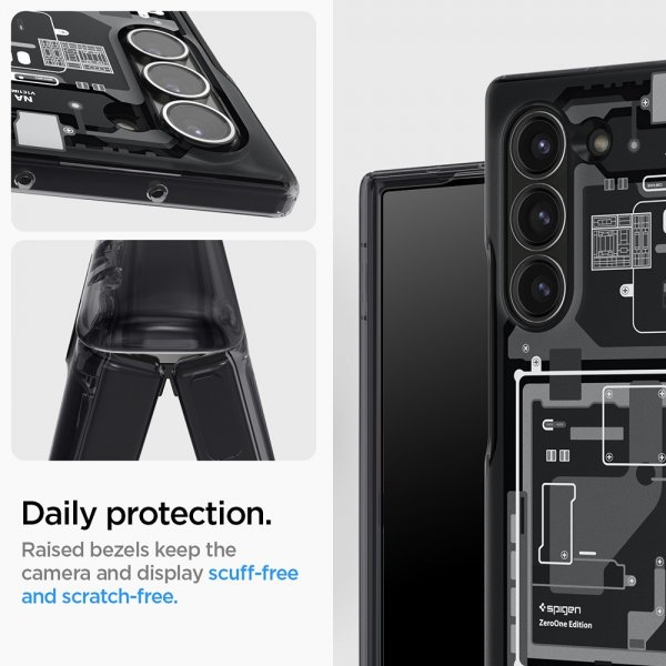 Spigen Samsung Galaxy Z Fold 6 Ultra Hybrid Pro Zero One musta suojakuori