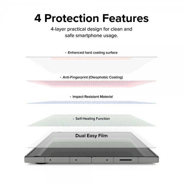 Ringke Samsung Galaxy Z Fold 6 -näytönsuoja Dual Easy Film 2-pakkaus