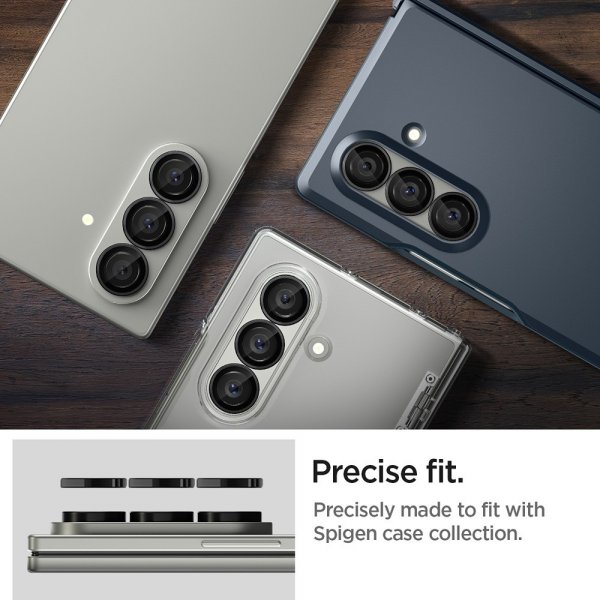 Spigen Samsung Galaxy Z Fold 7 Kameransuojus GLAS.tR EZ Fit Optik Pro 2-pakkaus Musta