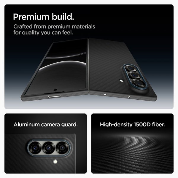 Spigen Samsung Galaxy Z Fold 7 Kuori Air Skin Aramid Musta