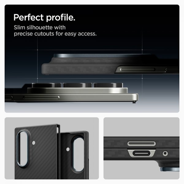 Spigen Samsung Galaxy Z Fold 7 Kuori Air Skin Aramid Musta