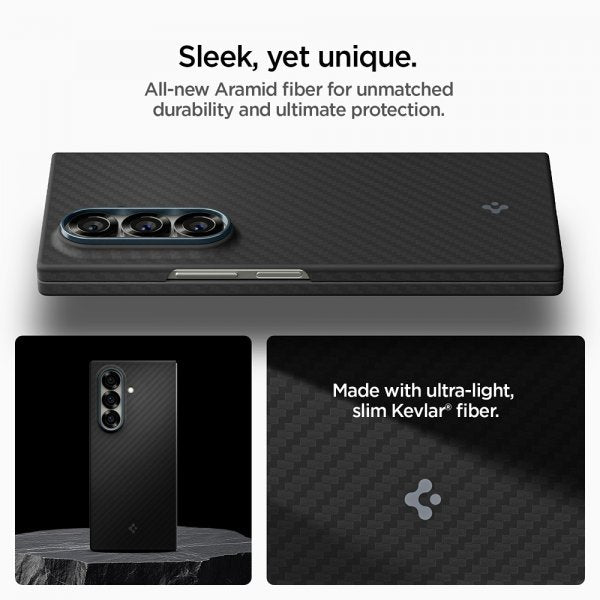 Spigen Samsung Galaxy Z Fold 7 Kuori Air Skin Aramid Musta