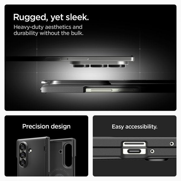 Spigen Samsung Galaxy Z Fold 7 Kuori Slim Armor Pro MagFit Musta