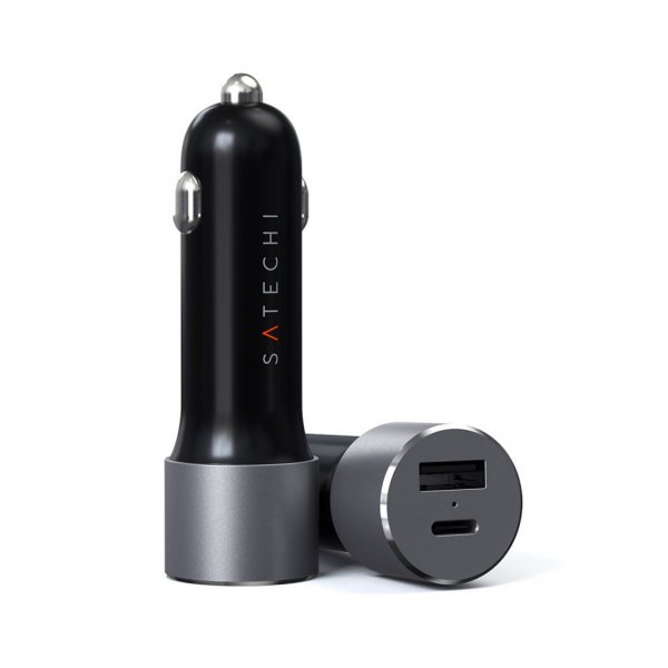 Satechi Autolaturi PD 1xUSB-C ja 1xUSB-A Space Grey
