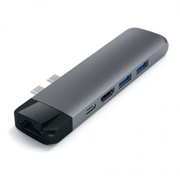 Satechi USB-C Pro Hub 4K HDMI:llä ja Ethernetillä, tähtiharmaa