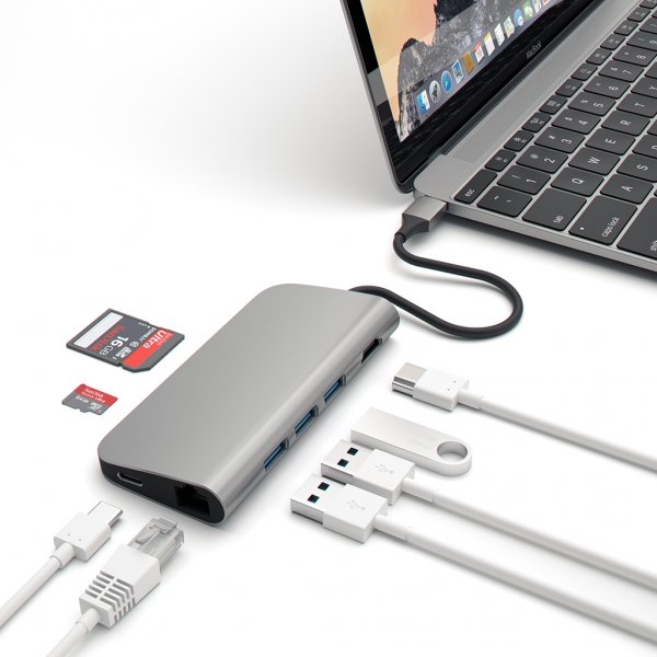 Satechi USB-C Multi-Port-adapteri 4K Space Grey
