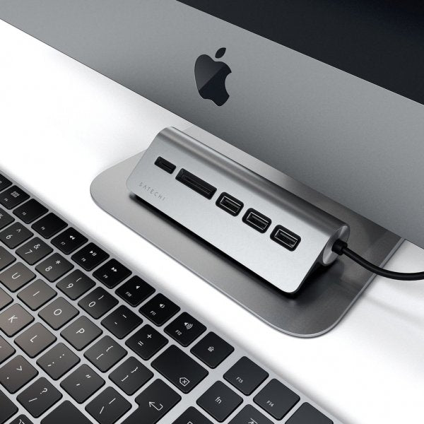 Satechi USB-C Combo -keskitin pöytätietokoneelle – Space Gray