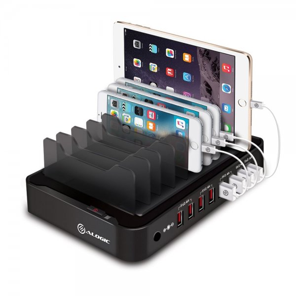 ALOGIC 8-porttinen USB-latausasema, musta