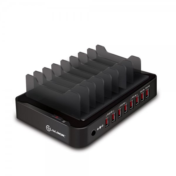 ALOGIC 8-porttinen USB-latausasema, musta