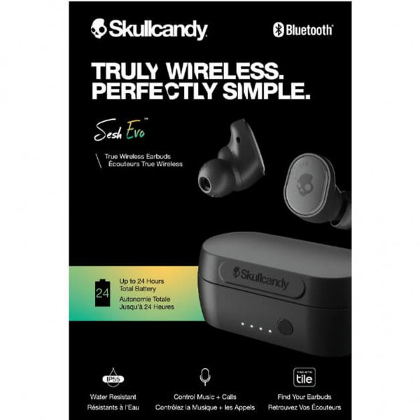 Skullcandy Sesh Evo -kuulokkeet, in-ear, aidosti langattomat, musta