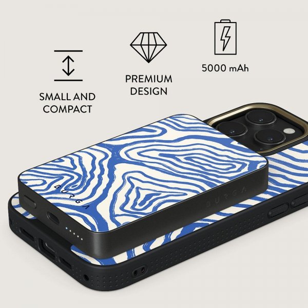 Burga Powerbank MagSafe 5000 mAh Seven Seas Metallinharmaa