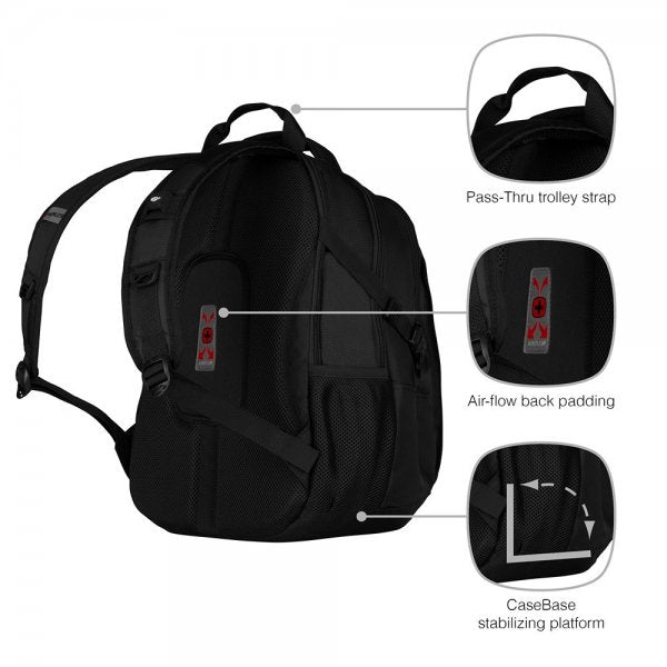 Wenger Sidebar 16" Deluxe -kannettavatietokoneen reppu, musta