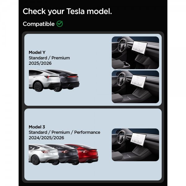 Spigen GLAS.tR EZ Fit -näytönsuoja Tesla Model Y (2025/2026)/Model 3 (2024/2025/2026)