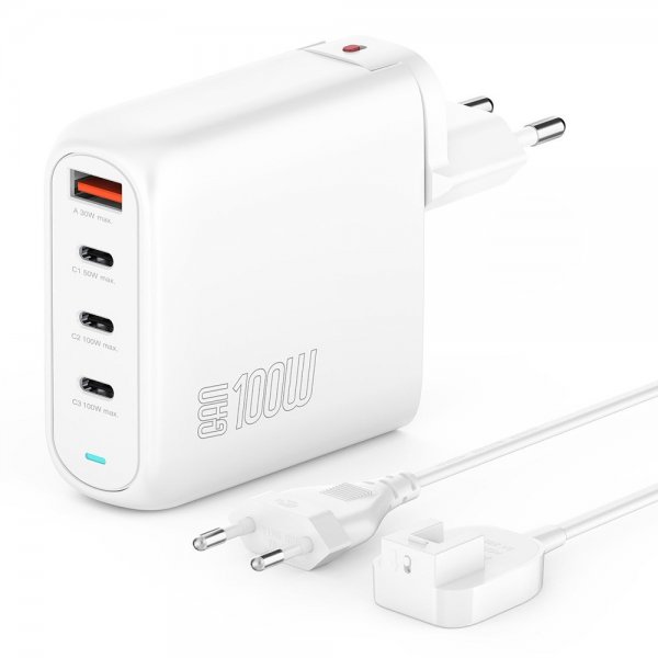 4smarts Pöytälaturi GaN Flex Pro 100W 3 USB-C+1 USB-A