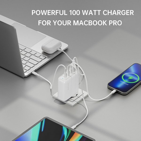 4smarts Pöytälaturi GaN Flex Pro 100W 3 USB-C+1 USB-A