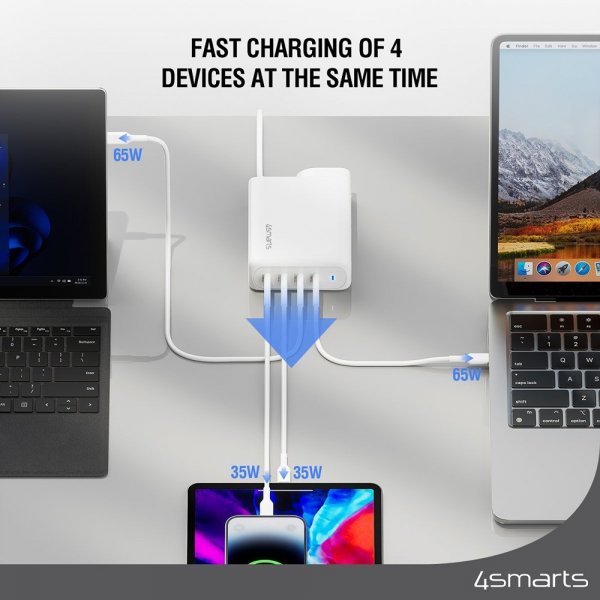 4smarts Työpöydän laturi GaN Flex Pro 200W 4 USB-C