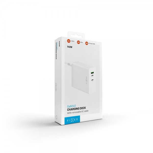 Fixed Pöytälaturi GaN140 Charging Dock 2xUSB-C & 1xUSB-A