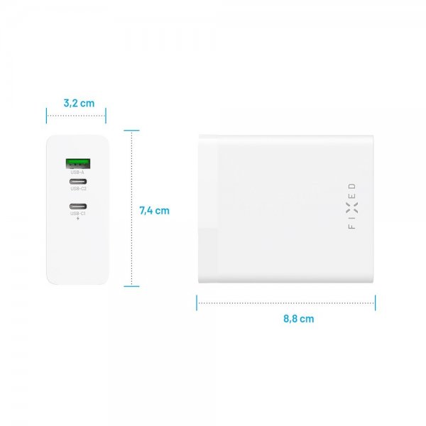 Fixed Pöytälaturi GaN140 Charging Dock 2xUSB-C & 1xUSB-A