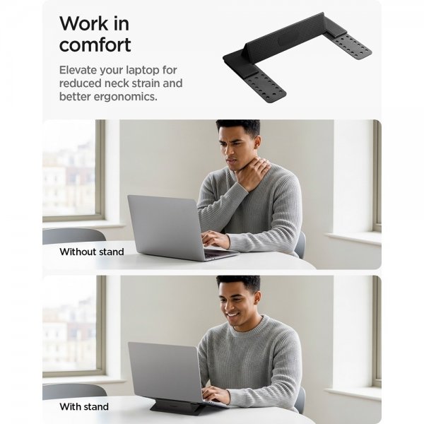 Spigen Slim Fold Kannettavan teline, musta