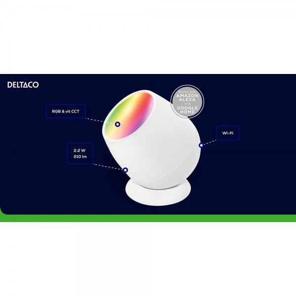 Deltaco Smart Home Älykäs herätysvalo RGB USB-C