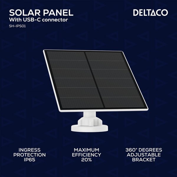 Deltaco Smart Home aurinkopaneeli USB-C-liitännällä 5W 3m