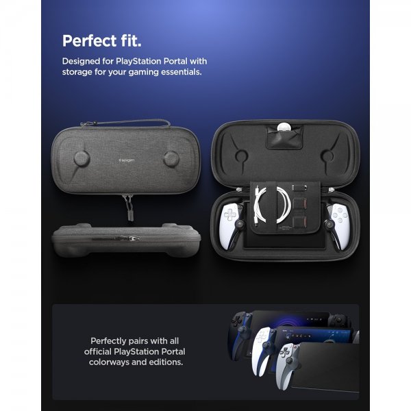 Spigen Sony PlayStation Portal Pussi Klasden Pouch Charcoal Gray