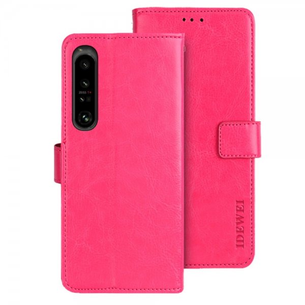 Sony Xperia 1 V Kotelo Nahkarakenne Magenta