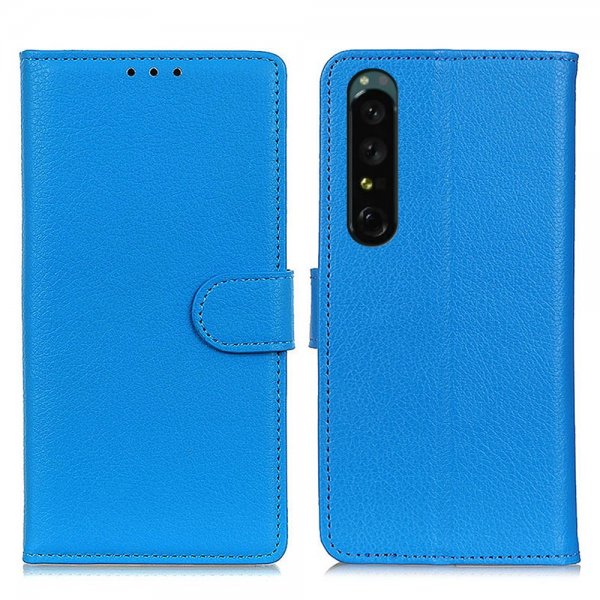 Sony Xperia 1 V Kotelo Litsi Sininen