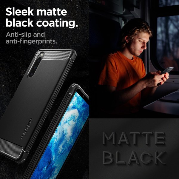 Spigen Sony Xperia 1 V Suojakuori Rugged Armor Mattamusta