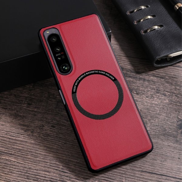 Sony Xperia 10 V Keinonahkakuori MagSafe Punainen