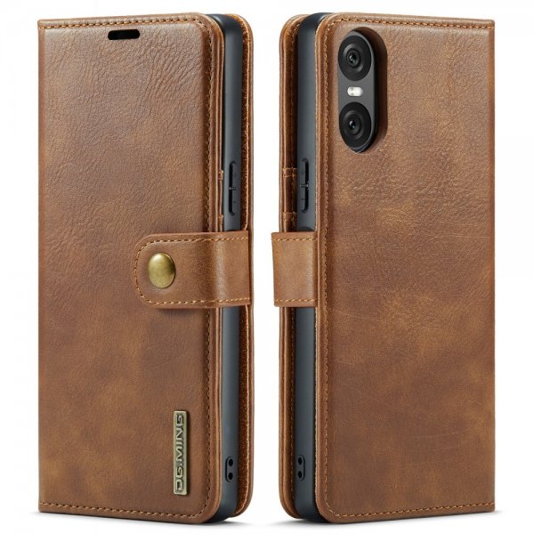 Dg.Ming Sony Xperia 10 VI Kotelo irrotettavalla kuorella, ruskea