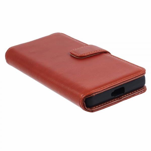 Nordic Covers Sony Xperia 5 V Kotelo Essential Leather Vaahteranruskea