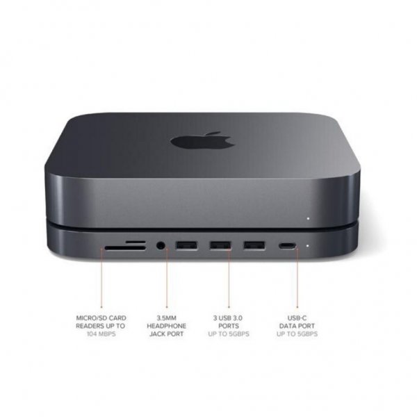 Satechi Type-C Aluminum Stand & Hub Mac Minille, avaruusharmaa