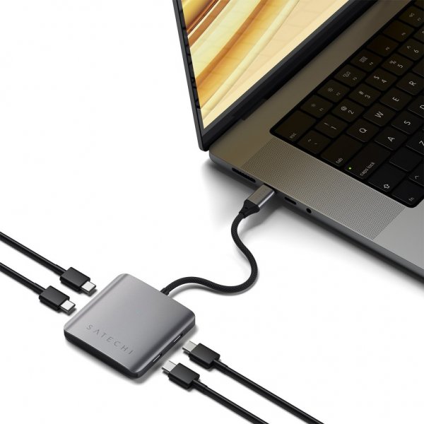 Satechi 4-porttinen USB-C-hubi virransyötöllä