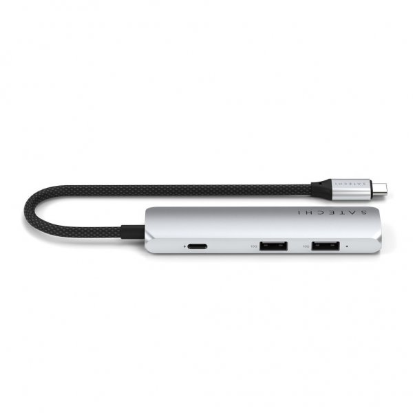 Satechi 4-in-1 USB-C Slim Multiport-adapteri 4K hopea