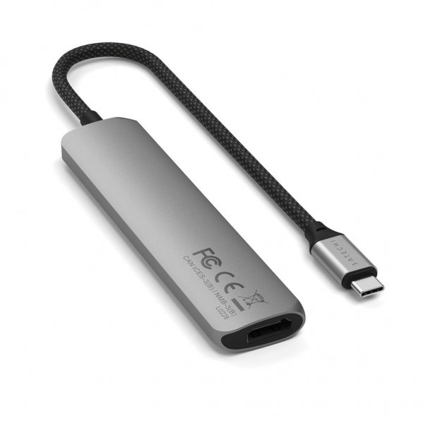 Satechi 6-in-1 USB-C Slim Multiport -adapteri avaruudenharmaa
