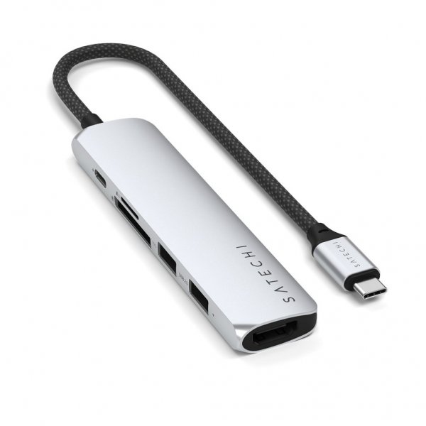 Satechi 6-in-1 USB-C Slim Multiport -sovitin, hopea