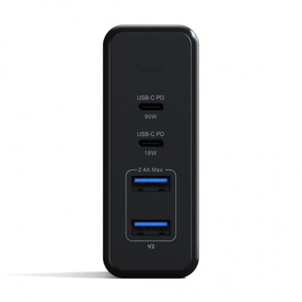Satechi 108 W PD matkalaturi kahdella USB-C- ja USB-A-ulostulolla, harmaa