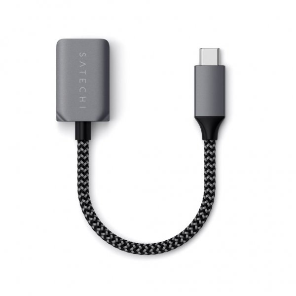Satechi USB-C–USB-A 3.0 -adapterikaapeli harmaa
