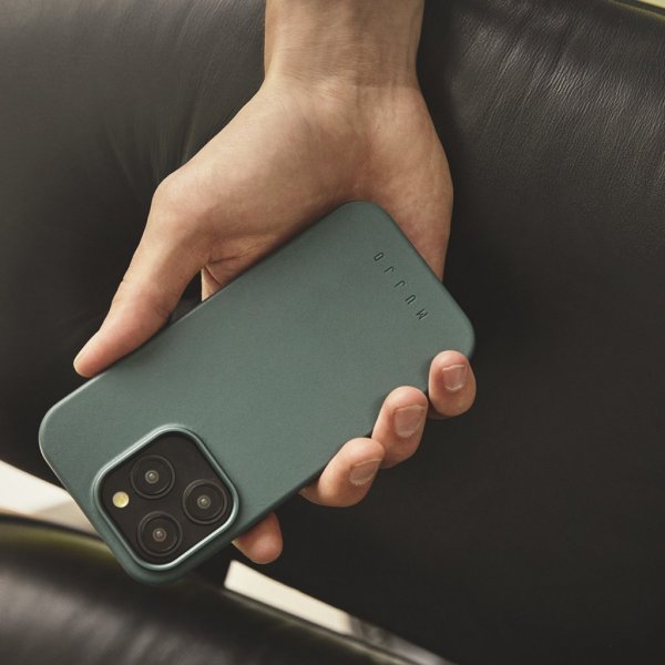 Mujjo iPhone 16 Pro Max -kotelo täysnahkaa, Livid Green